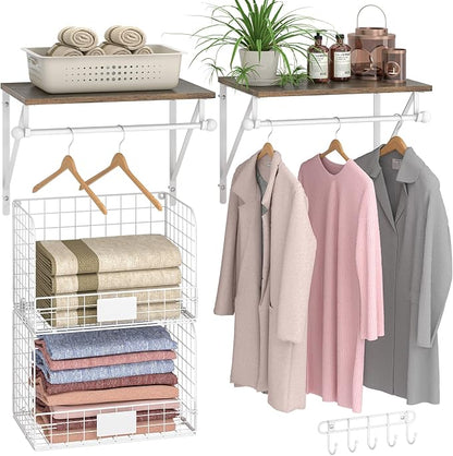 DAOUTIME 2 Set Laundry Room Wall Mounted Shelves by DAOUTIME