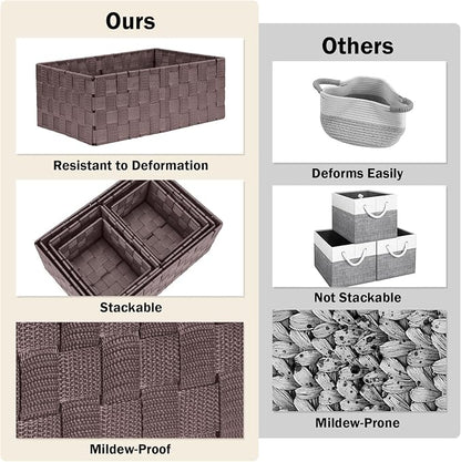 Woven Storage Baskets, Storage Bins, Cube Basket Container Baskets Storage - Image 5