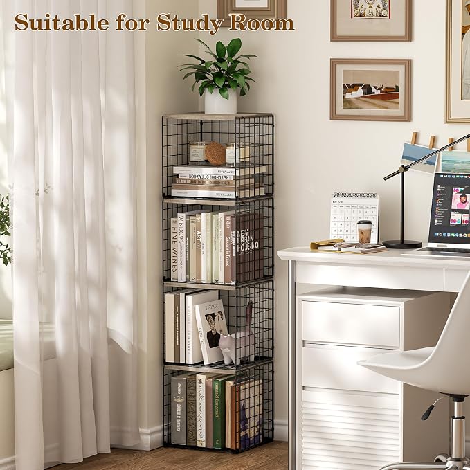 Dmevkic 2 Cube Small Bookcase, Bookshelf - Image 2