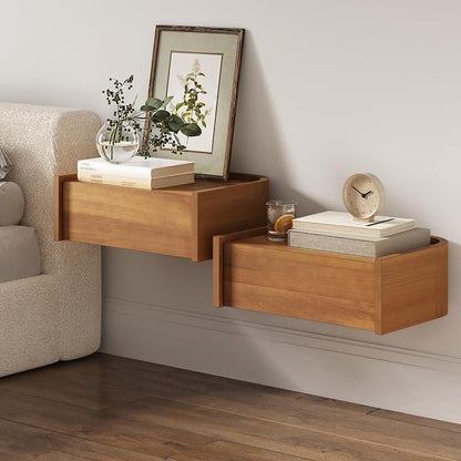 Nathan James Tyla Wall Mounted Bedside Table, Floating 1-Drawer Nightstand by Unknown