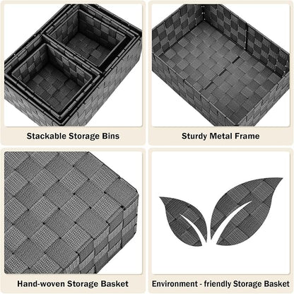 Woven Storage Baskets, Storage Bins, Cube Basket Container Baskets Storage - Image 4