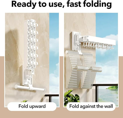 HEILAIYI Wall Mounted Clothes Hanger, Clothes Drying Rack, Laundry Drying Rack - Image 2