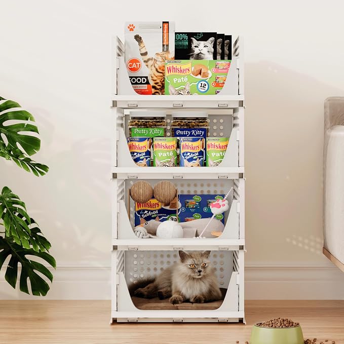 Pinkpum 5 Pack Stackable Plastic Storage Closet Organizers and Storage Bins - Image 6