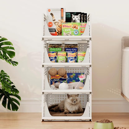 Pinkpum 5 Pack Stackable Plastic Storage Closet Organizers and Storage Bins - Image 6