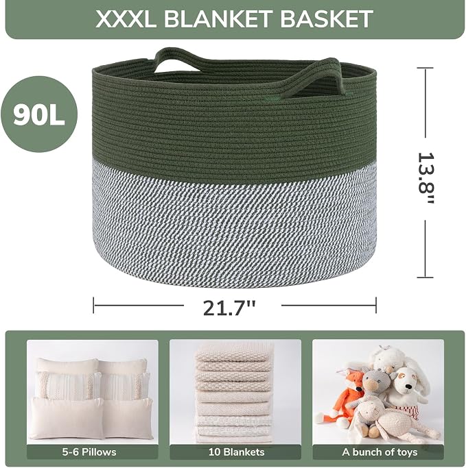 INDRSSME Large Laundry Storage Basket, 21.7 x13. 8 - Image 3
