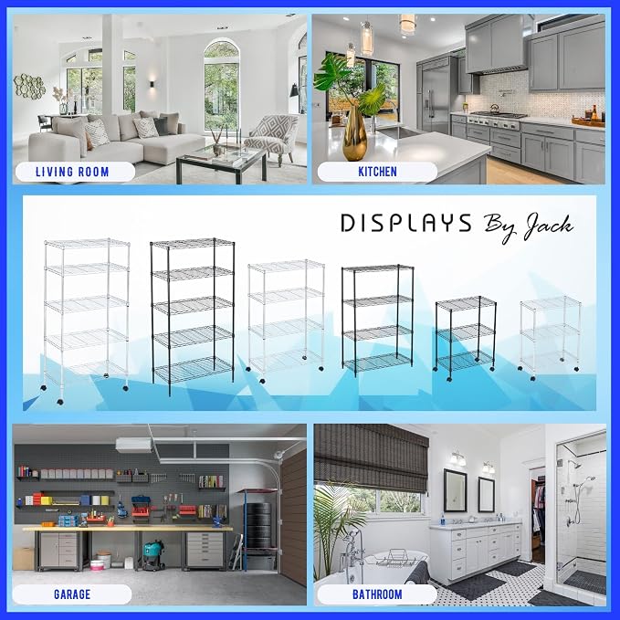 3 Tier Wire Shelving Unit Storage Rack, Metal Heavy Duty Utility Organizers - Image 9