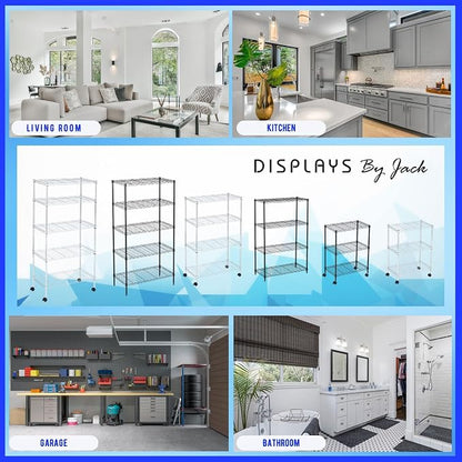 3 Tier Wire Shelving Unit Storage Rack, Metal Heavy Duty Utility Organizers - Image 9