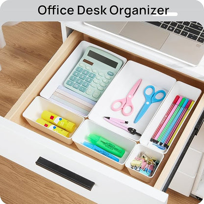 Vtopmart 44 PCS Plastic Drawer Organizers Set, 4-Size Versatile Bathroom and - Image 6