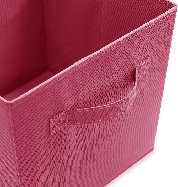 Casafield Set of 6 Collapsible Fabric Cube Storage Bins, Hot Pink - Image 3