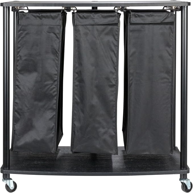 Household Essentials 3-Bag Laundry Sorter, Smooth Laminate Shelving, Sturdy - Image 8