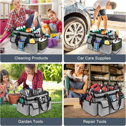 Cleaning Caddy Bag, Large Cleaning Supplies Organizer - Image 6
