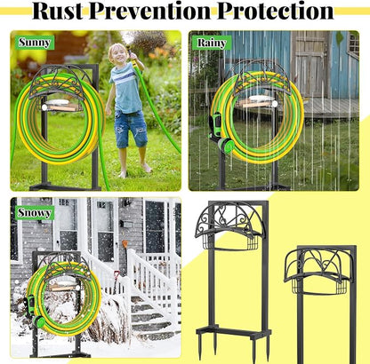 Garden Hose Holder, Heavy Duty Freestanding Detachable Storage Reel Stand - Image 5
