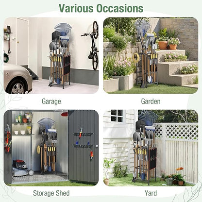 Garden Tool Organizer, Metal Yard Tool Organizer, Holds 50 Long-Handled - Image 6