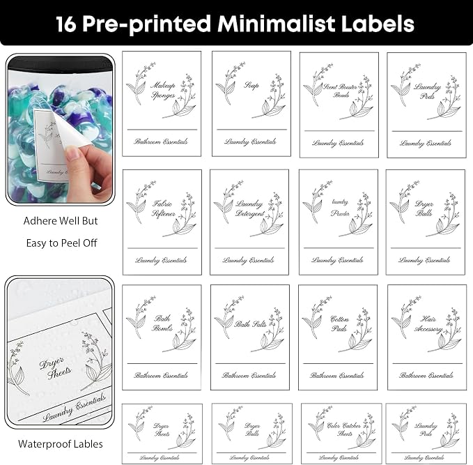 3 Pack Laundry Powder Container & Dryer Sheet Holder, Plastic Laundry Room - Image 6