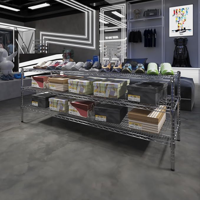 21" Deep x 72" Wide x 27" Height Wire Shelving Kit | 3-Tier | NSF Commercial - Image 2