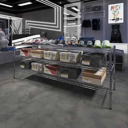 21" Deep x 72" Wide x 27" Height Wire Shelving Kit | 3-Tier | NSF Commercial - Image 2