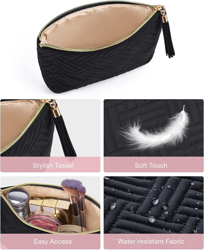 BAGSMART Small Makeup Bag, Elegant Cosmetic Pouch - Image 7