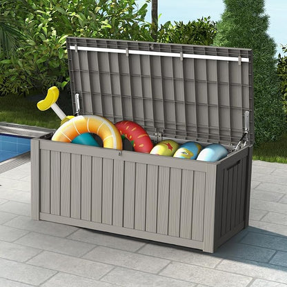 Mars Villa 119 Gallon Outdoor Storage Box Waterproof, Large Resin Deck Box - Image 2