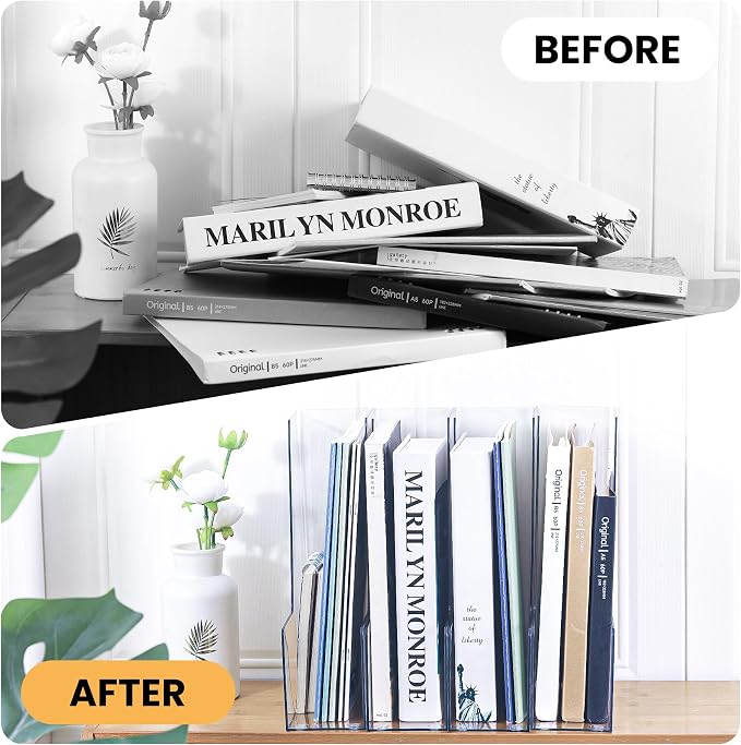 LALOBLUE Vertical Magazine File Holder, 4 Pack | Plastic, Holds Magazines - Image 3