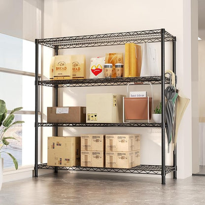 SINGAYE 4 Shelves Adjustable Shelf Heavy Duty Shelf 1400LBS Wire Storage - Image 6