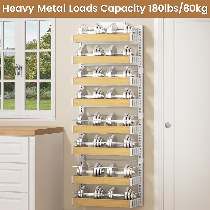 POKIPO 8 Tier Over The Door Pantry Organizer, 2 IN 1 Wall Mount or Hanging - Image 8