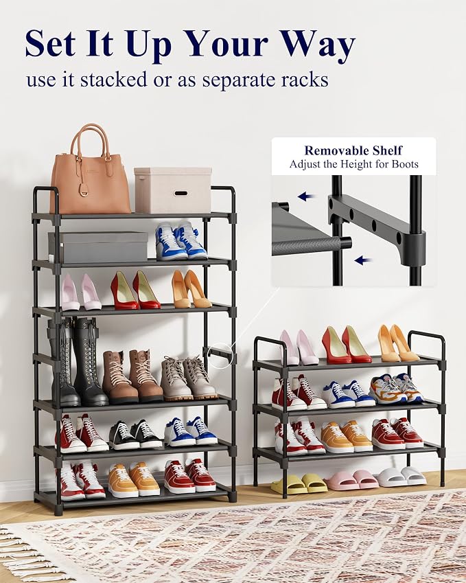 Kitsure Shoe Rack for Closet, Sturdy Shoe Storage for Entryway, Space-Saving - Image 7