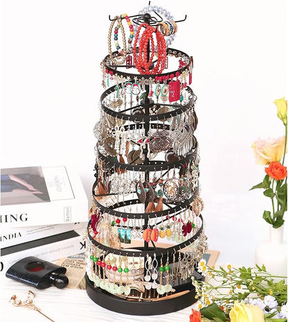 17Dec 6 Tier Rotating Jewelry Organizer Stand, 230 Holes Earring Holder by 17Dec