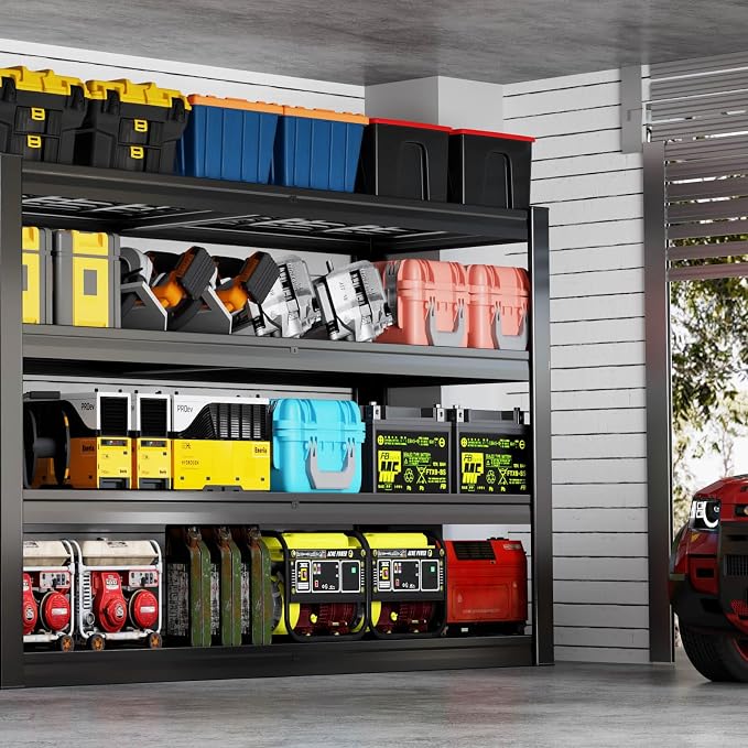 68" Wide Heavy Duty Garage Shelving Units, 4-Tier Deep Storage Shelves - Image 2