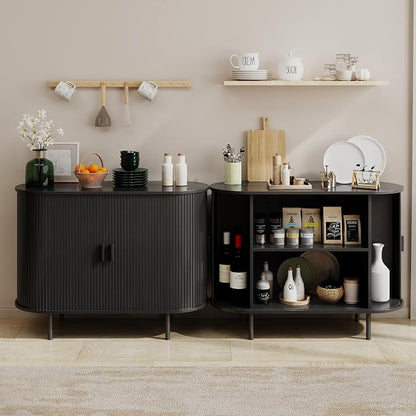 Buffet Sideboard Cabinet with Storage, Modern Accent Coffee Bar Console Table - Image 6
