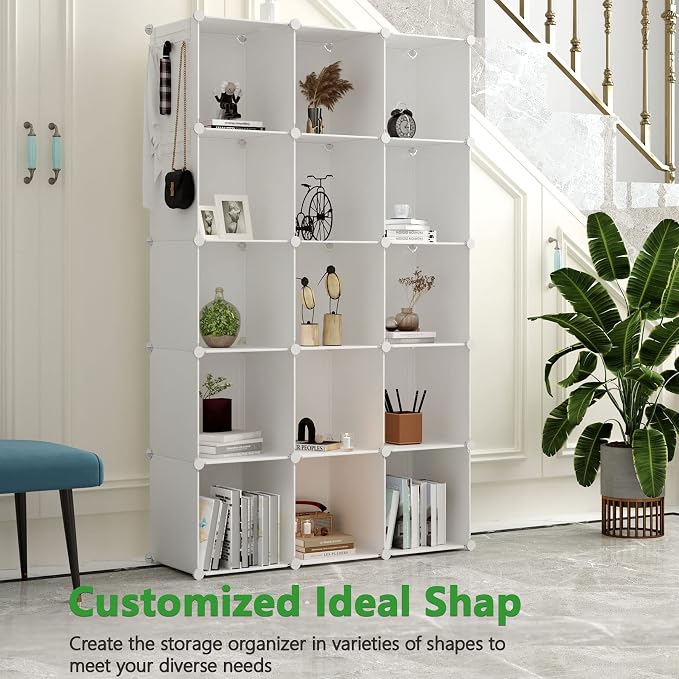C&AHOME Cube Storage Organizer, 16-Cube Shelves Units, Plastic Storage Cubes - Image 6