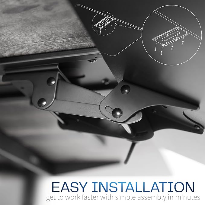 VIVO Adjustable Computer Keyboard & Mouse Platform Tray Ergonomic Under Table - Image 9
