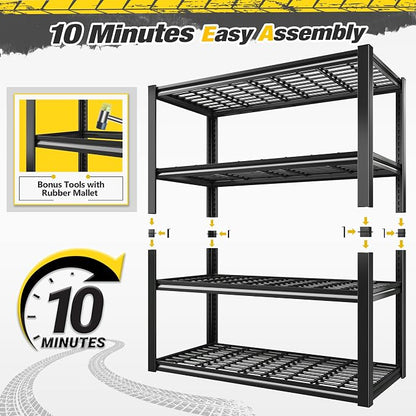 40" W Heavy Duty Garage Shelving Unit Load 2200Lbs, 4-Tier Reinforced Metal - Image 9