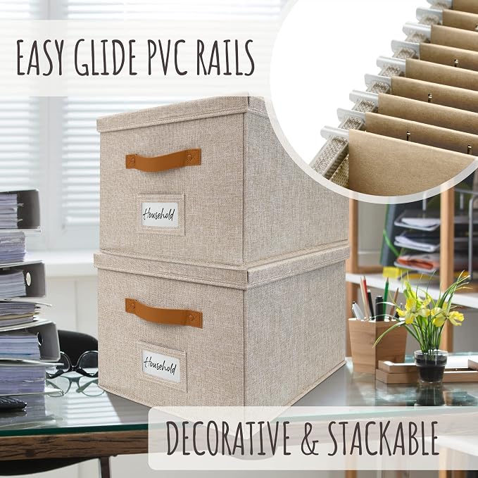 Decorative File Organizer Box Set of 2 - Image 4