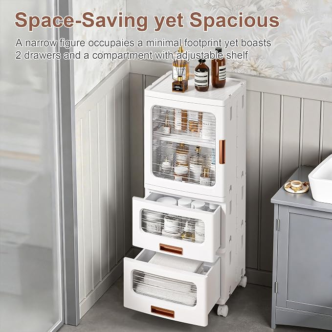 VECELO Narrow Bathroom Storage Cabinet - Image 6