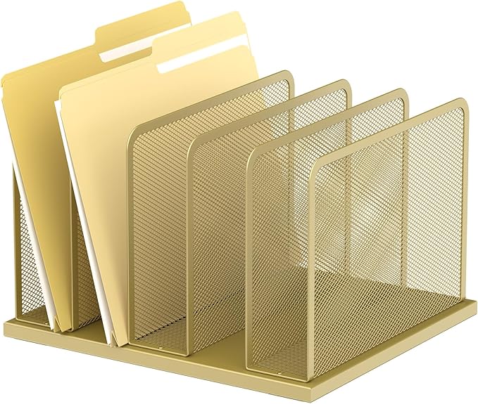 Kuntine.B Desk File Organizer Upright Mesh Desktop Organizer File Sorter Office by KuntineB