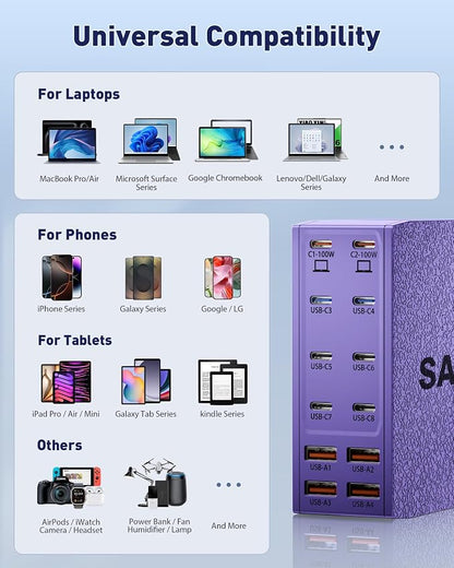 USB Charging Station, 12-Port USB C Charger Block - Image 6