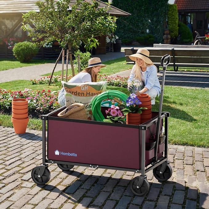 29.3" Collapsible Wagon Cart, 150L Heavy Duty Folding Utility Wagon - Image 2