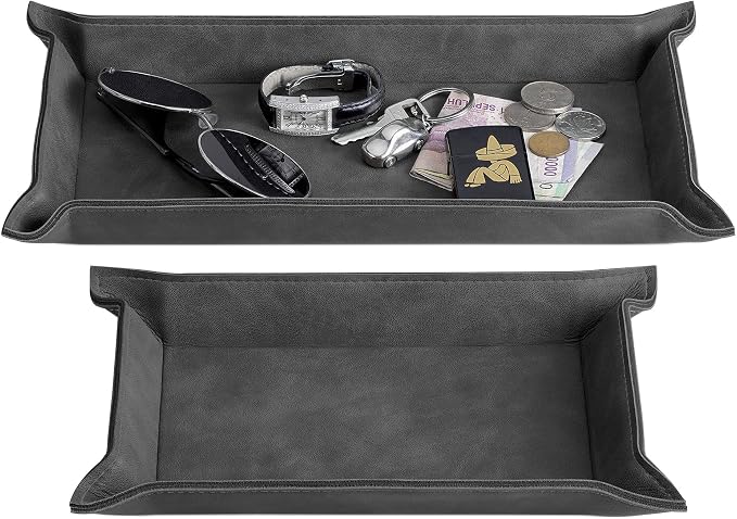 Navaris Faux Leather Valet Tray Set of 2 - Image 2
