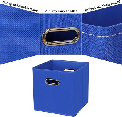 Black Fabric Cubby Storage Bins, Cube Organizer Bin Foldable Storage Boxes - Image 7