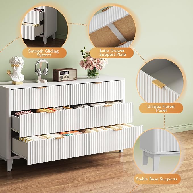 WLIVE Fluted Dresser for Bedroom - Image 7