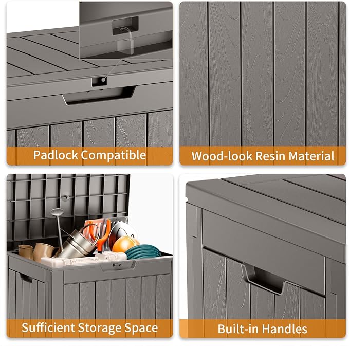 30 Gallon Outdoor Storage Box, Large Resin Deck Box - Image 6