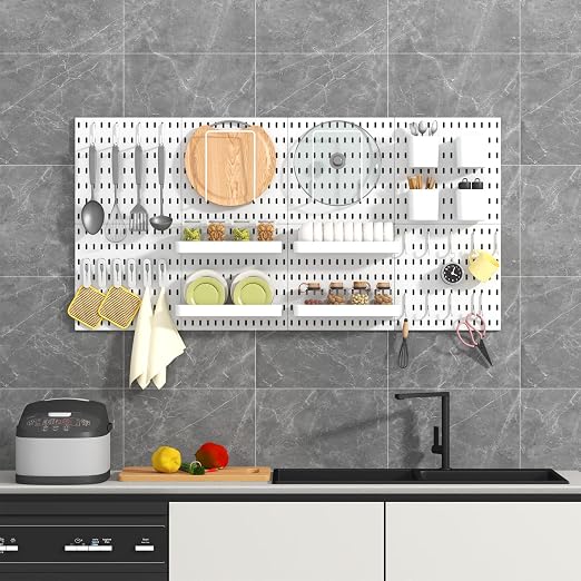 Pegboard Combination Kit, 8 Peg Boards and 30 Accessories Modular Hanging Black - Image 7