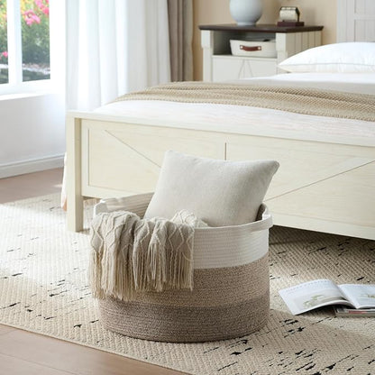 Luxury Little Extra Large Nursery Storage Basket, Blanket Basket - Image 6
