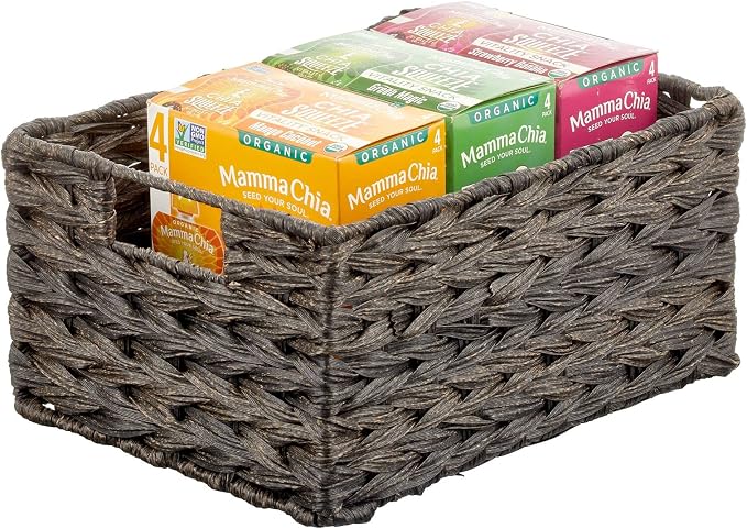 mDesign Woven Farmhouse Kitchen Pantry Food Storage Organizer Basket Bin Box - Image 7