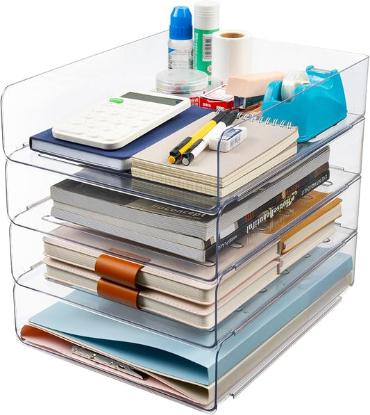 Tiawudi Desk Organizer, Plastic Letter Tray, Stackable File Organizer by Tiawudi