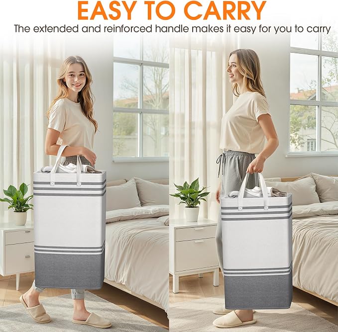 3 Pack Large Laundry Baskets, Laundry Hampers, Freestanding Waterproof - Image 6