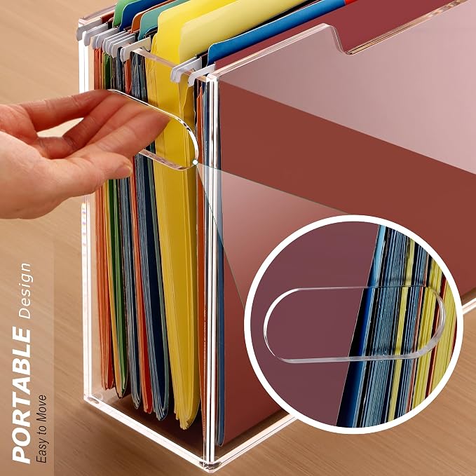 DINGHUO Acrylic Hanging File Organizer Box, File Holder - Image 5