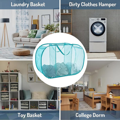 Seiritex Mesh Popup Laundry Hamper 3 Compartment Sortable Horizontal - Image 7