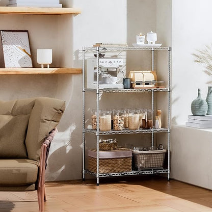 IZEUK 4-Tier Heavy Duty Steel Storage Shelves, Metal Shelf Wire Shelving Rack - Image 2
