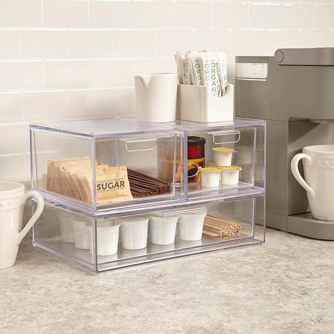 STORi Audrey Stackable Clear Bin Plastic Organizer Drawer | Organize Eyeshadow - Image 7